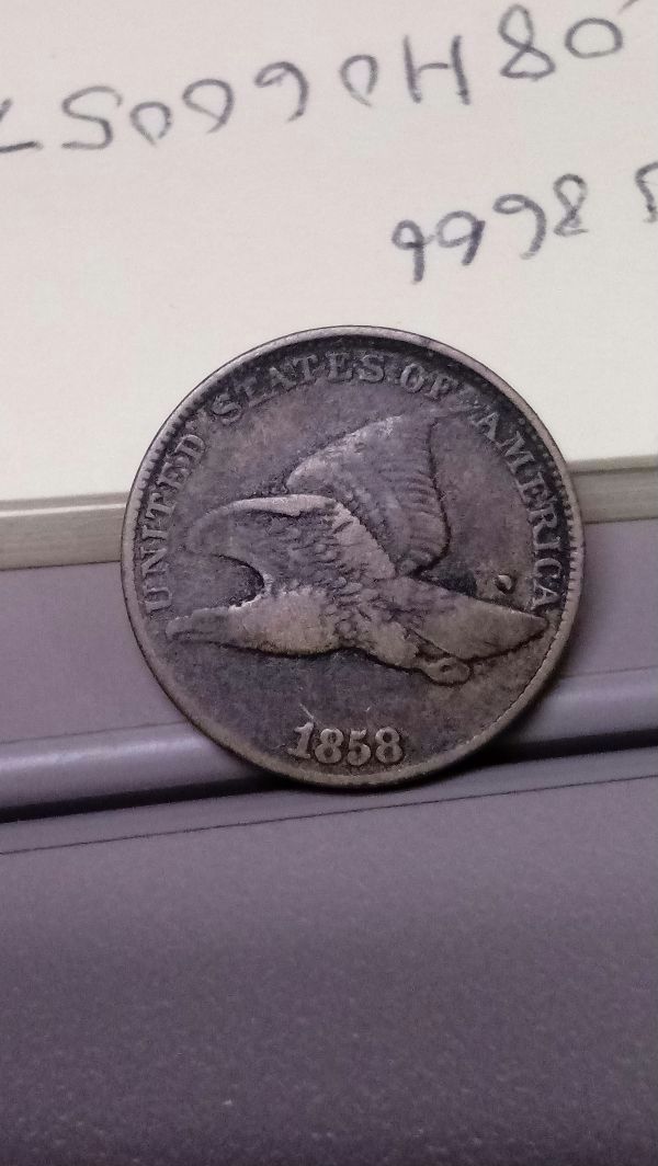 1858-Flying-Eagle-Cent-With-Weird-Thing-Above-Tail...-Thoughts?